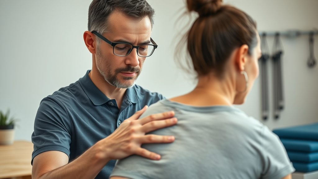 Physiotherapist using manual therapy techniques for lower back pain at a Prince George BC physiotherapy clinic