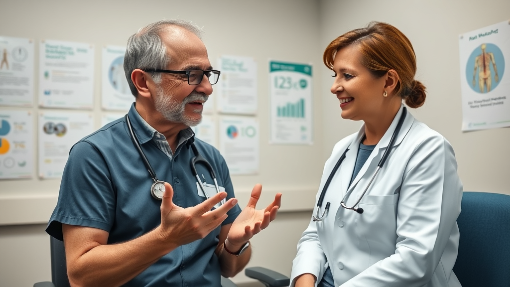 chronic back pain relief prince george healthcare professional explaining statistics to patient in clinic