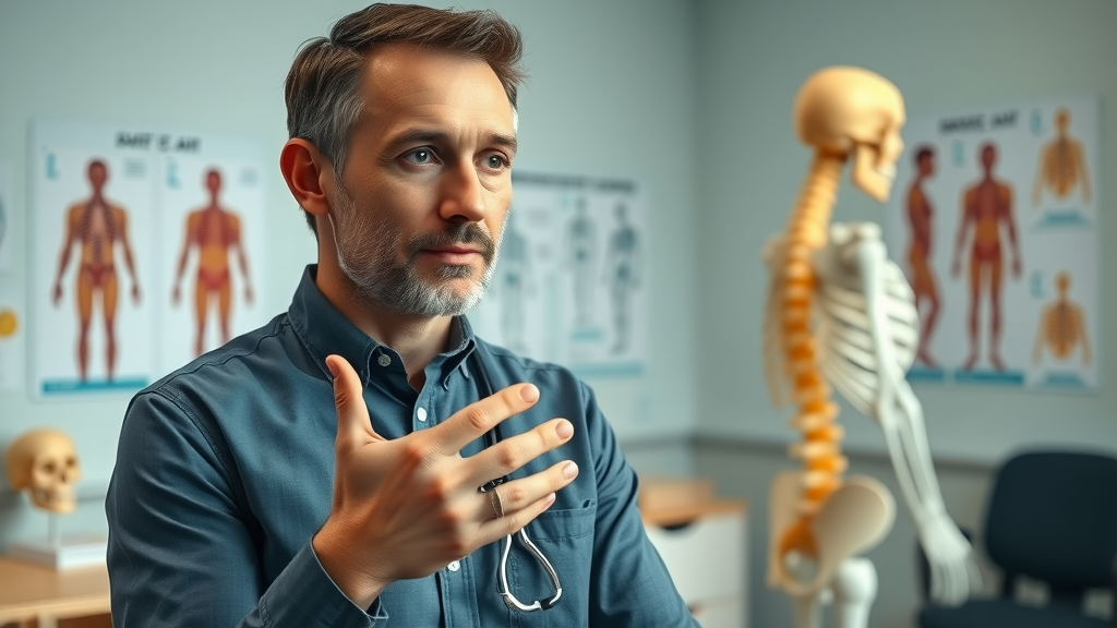 physiotherapist in Prince George explaining spinal anatomy and differences in back pain