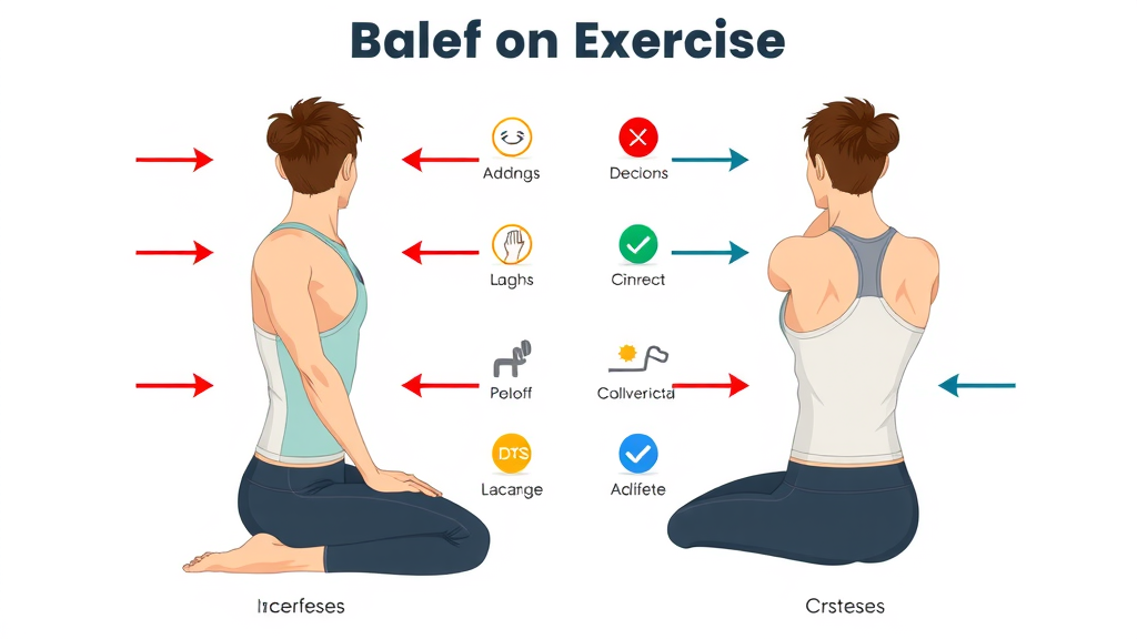 Infographic showing correct and incorrect postures during low back pain exercises for Prince George residents
